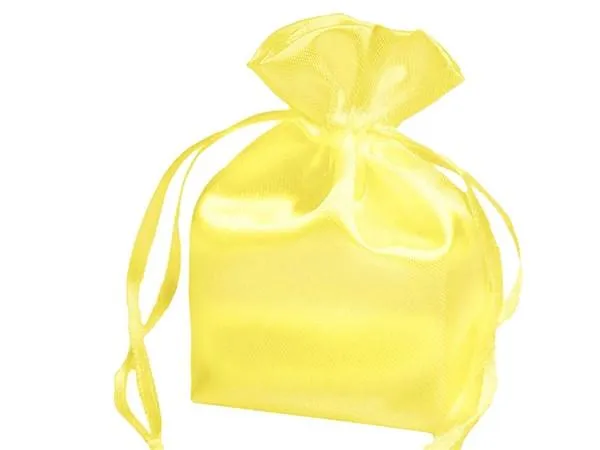 4x6 Yellow Elegant Satin Bags - 12 pcs