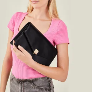 Accessorize London Women's Black Oversized Clutch