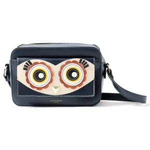 Accessorize London Women's Faux Leather Navy Owl Xbody