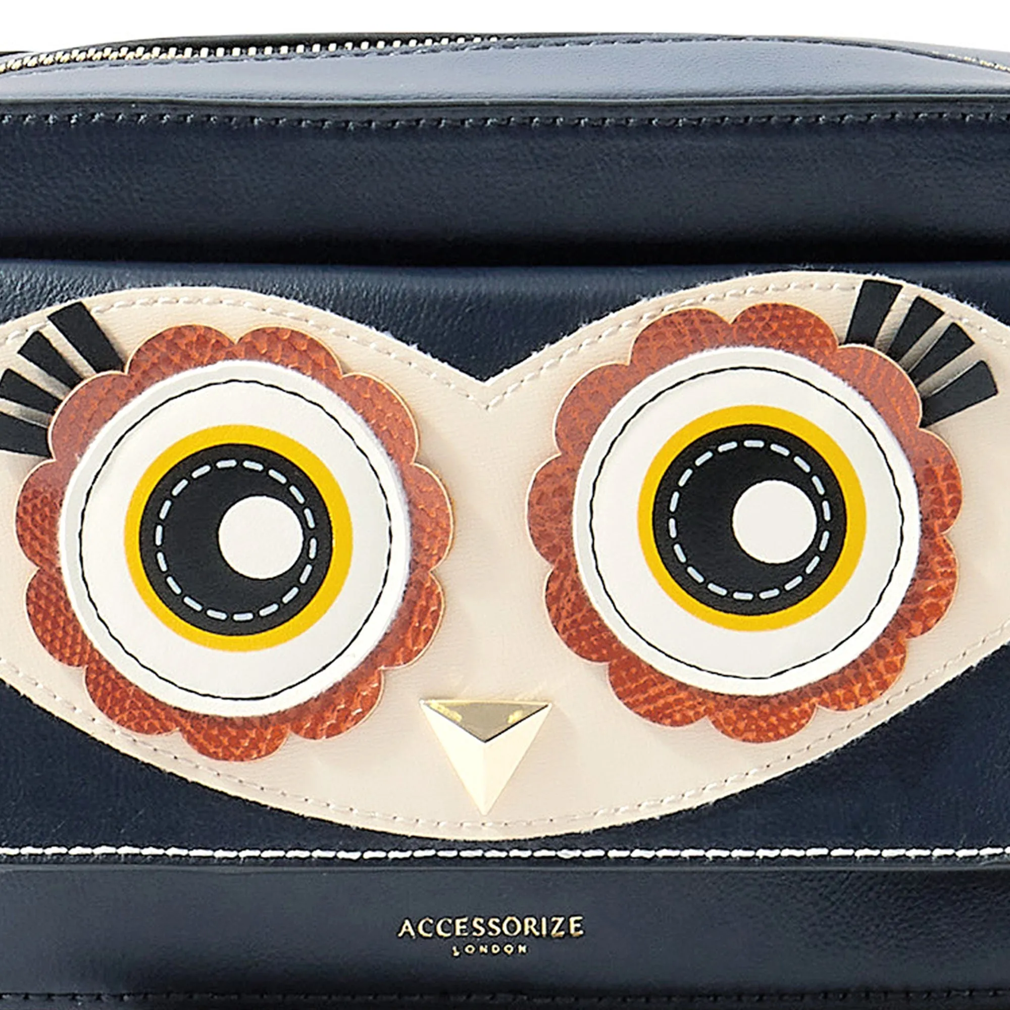 Accessorize London Women's Faux Leather Navy Owl Xbody