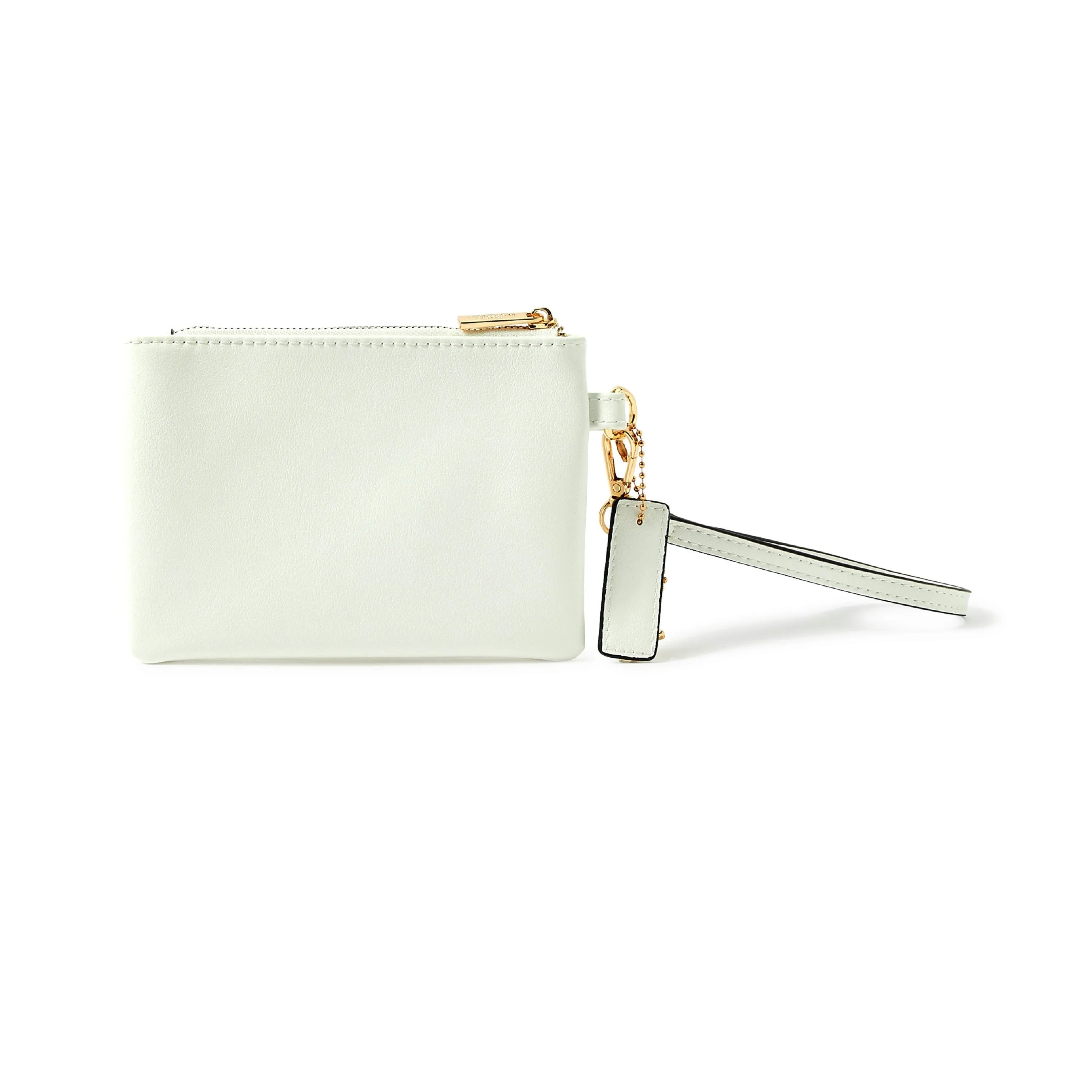 Accessorize London Women's Faux Leather White Charm Wristlet Wallet