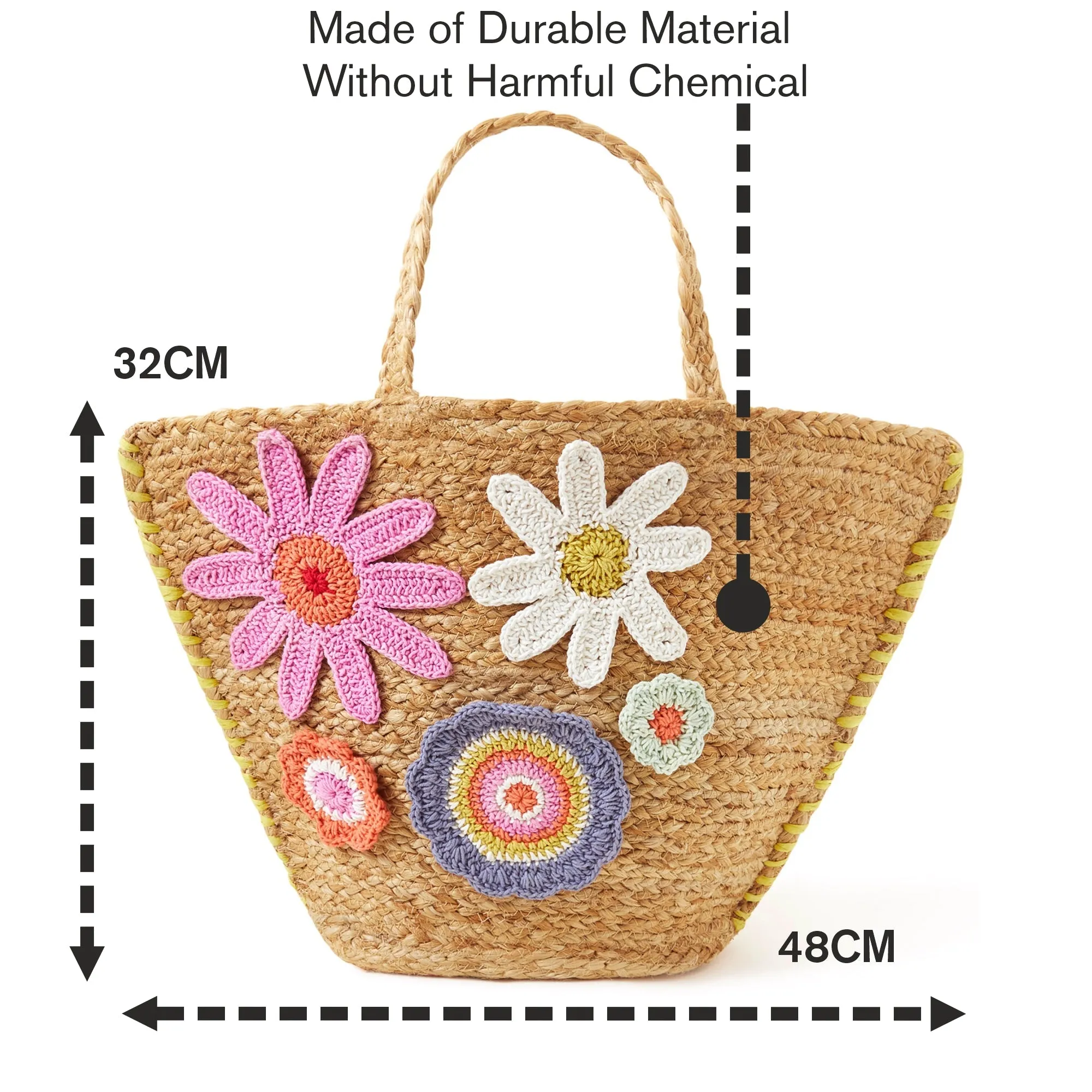 Accessorize London Women's Flower Applique Basket Bag