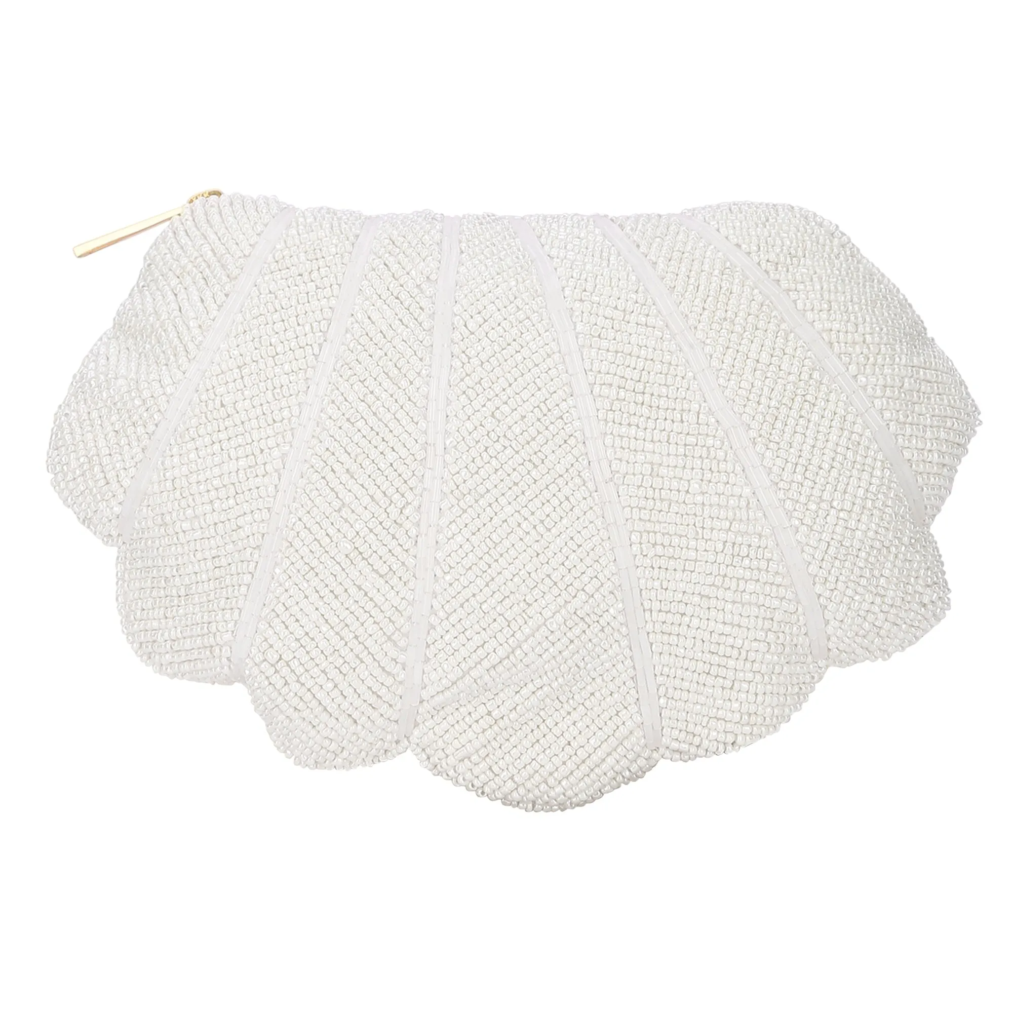 Accessorize London Women's Ivory Bridal Scallop Beaded Pouch