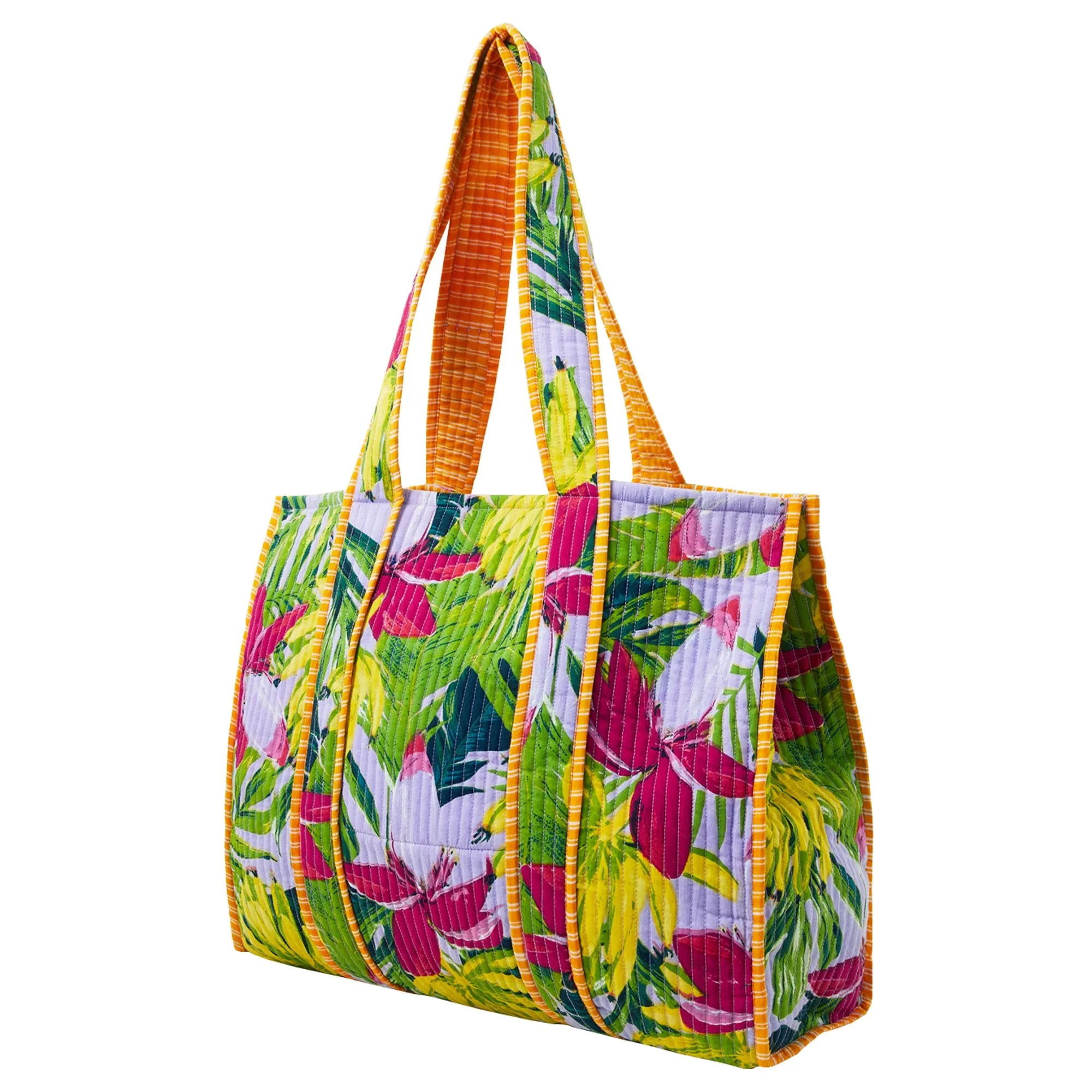 Accessorize London Women's Yellow Banana Print Quilted Tote