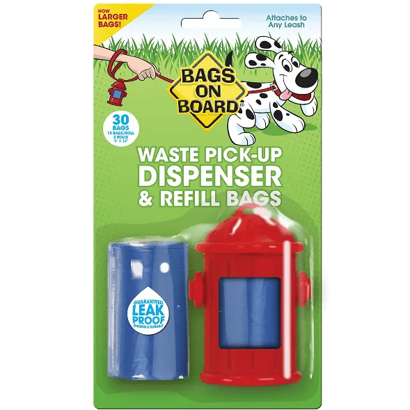 Bags On Board Red Fire Hydrant Dispenser