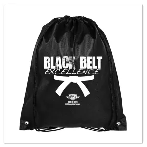 Black Belt Excellence Drawstring Nylon Bags