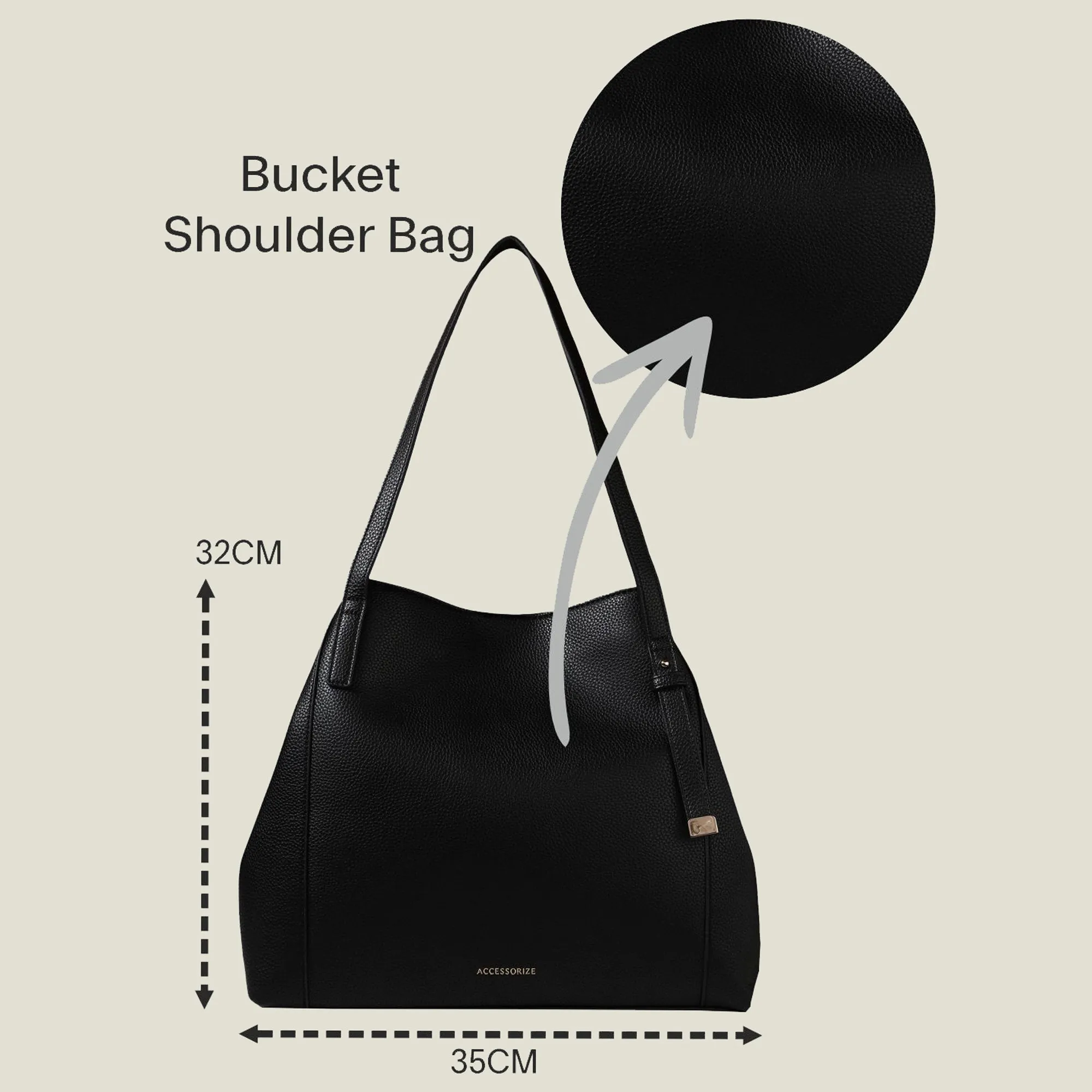 Black Bucket Shoulder Bag