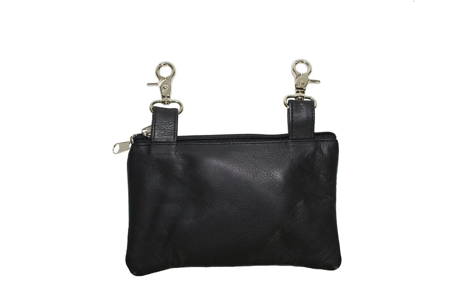 Black Naked Cowhide Leather Belt Bag