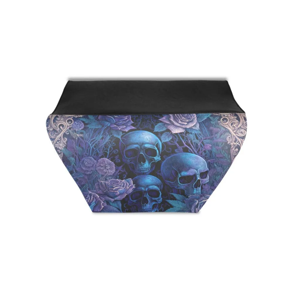 Blue Skulls Floral Clutch Bag