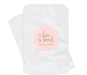 Blush Pink Gold Glitter Love is Sweet Enjoy a Treat Favor Bags