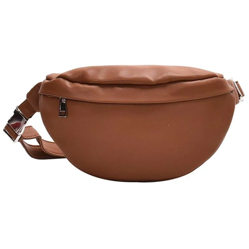 Casual Stylish Ladies' Pillow Shape Leather Chest Bag