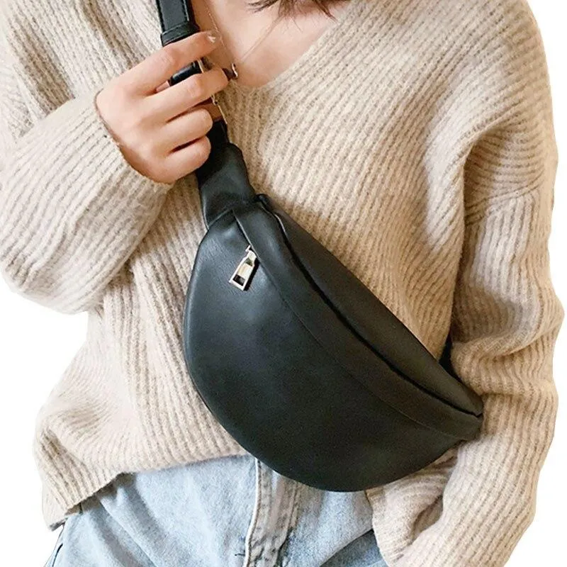 Casual Stylish Ladies' Pillow Shape Leather Chest Bag