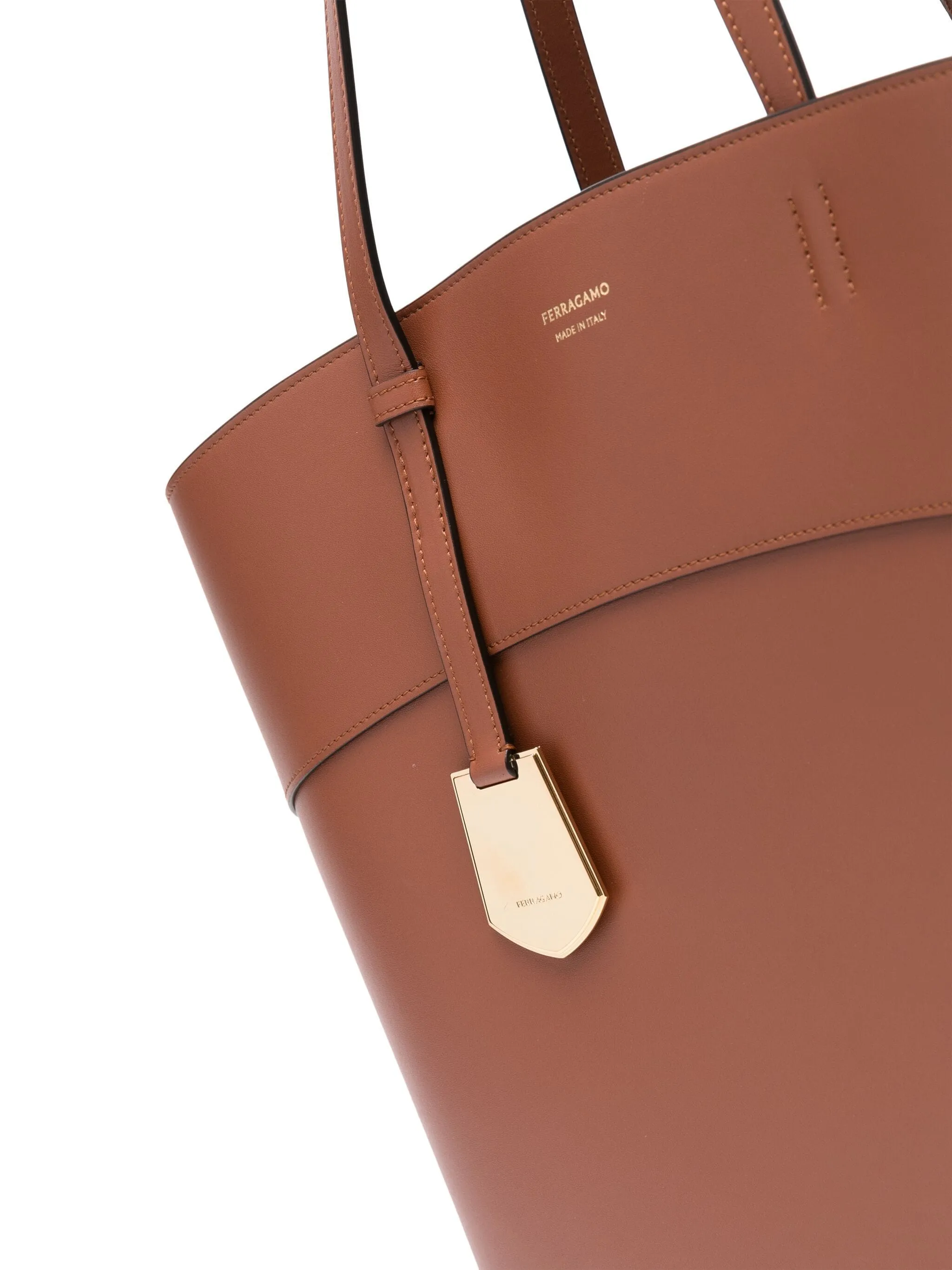 Chestnut Brown Calf Leather Tote Bag