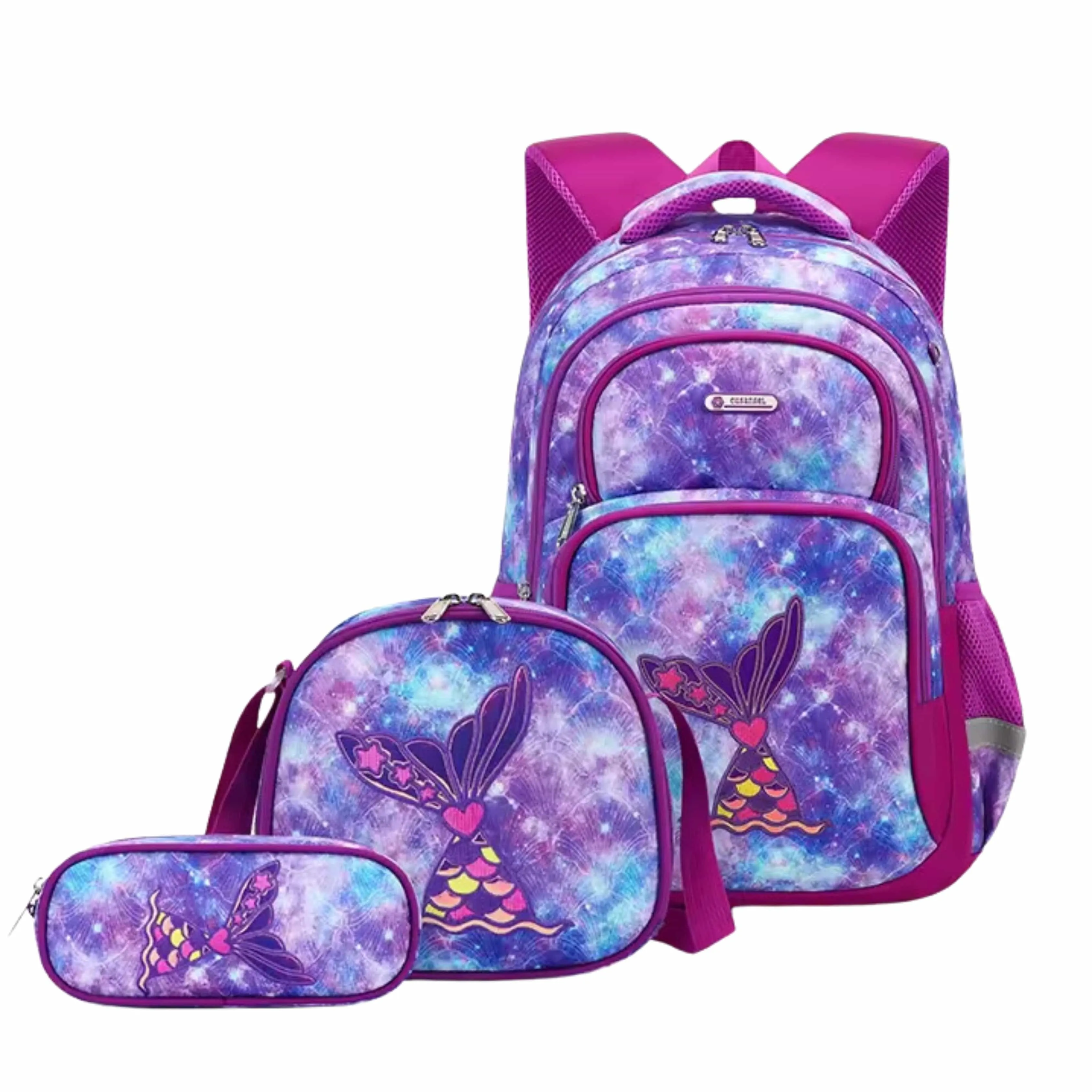 CUSANGEL -  Mermaid Kids Backpack Three-piece Primary School