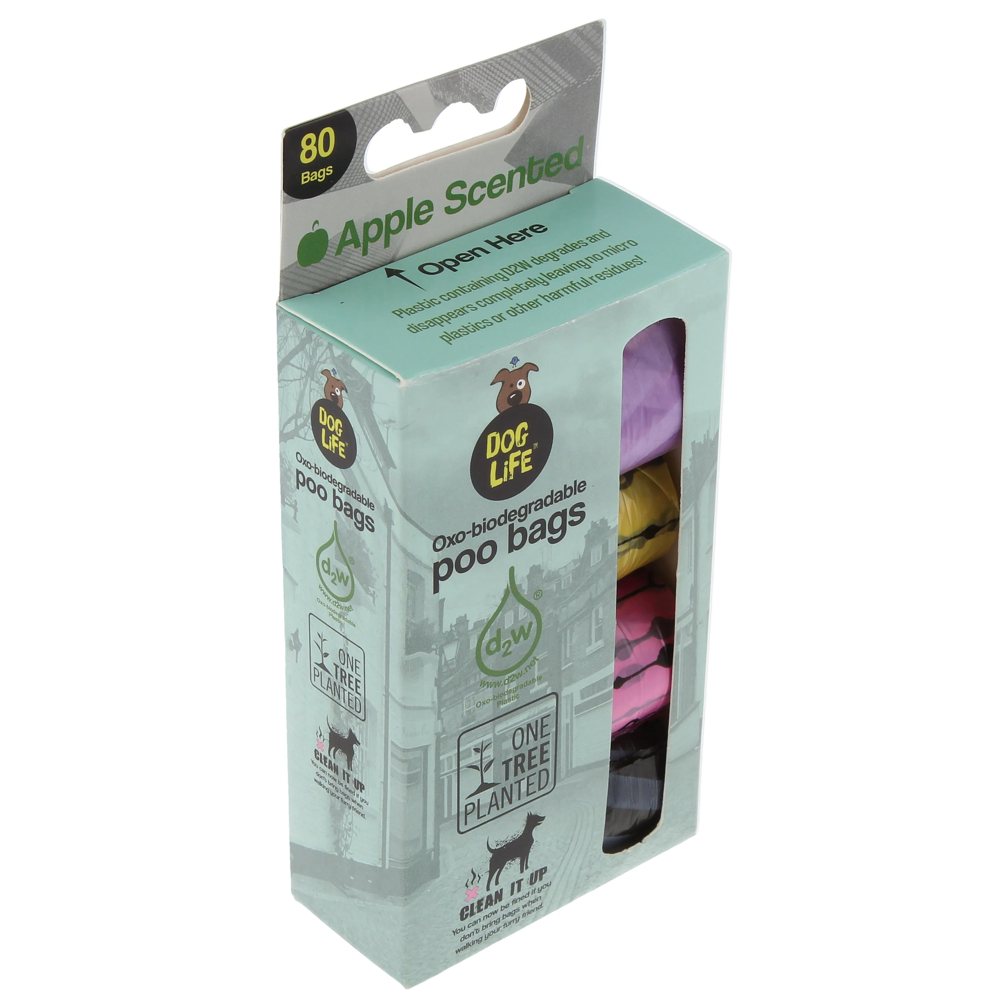 Dog Life Apple Scented Oxo-biodegradable Puppy Poop bags x 80