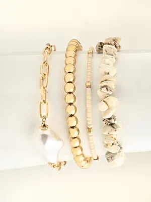 Elegant Beaded Quintet Bracelet Set