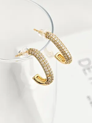 Elegant Oval Huggie Earrings