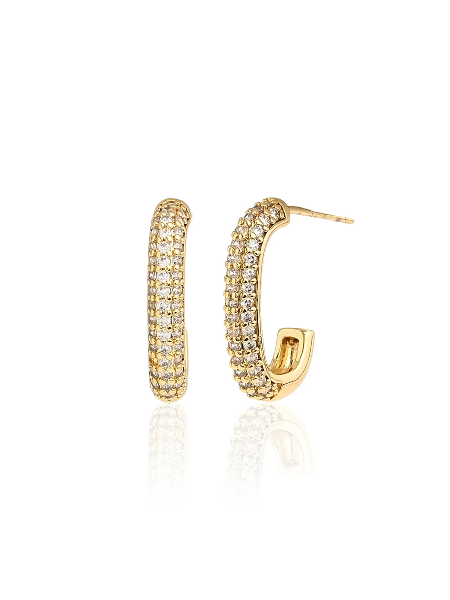 Elegant Oval Huggie Earrings