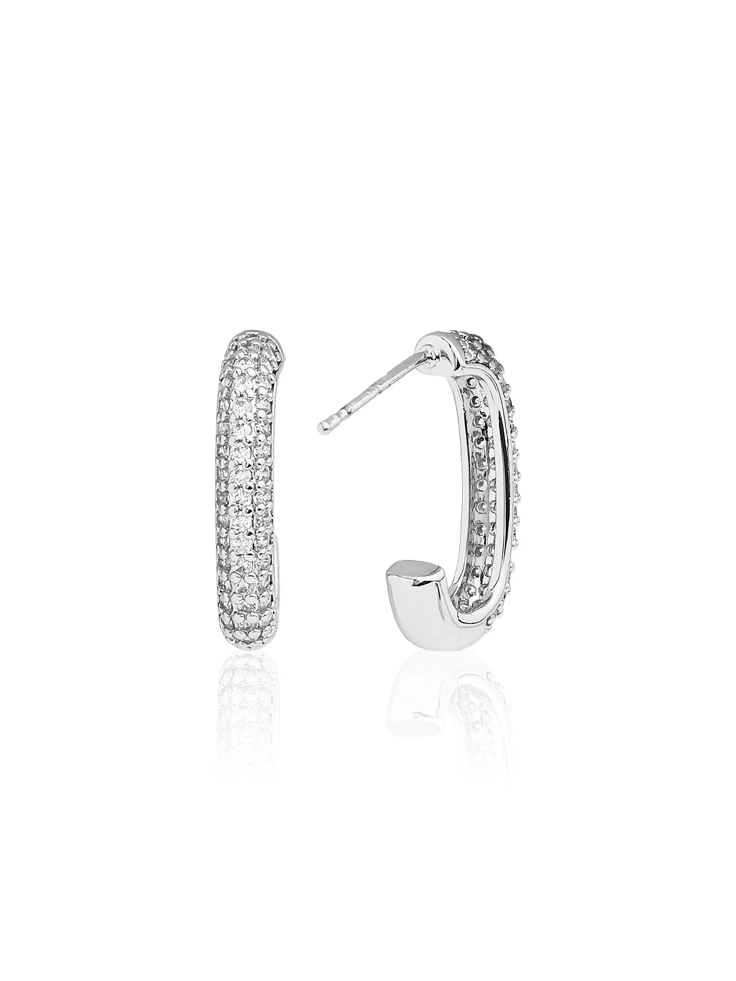 Elegant Oval Huggie Earrings