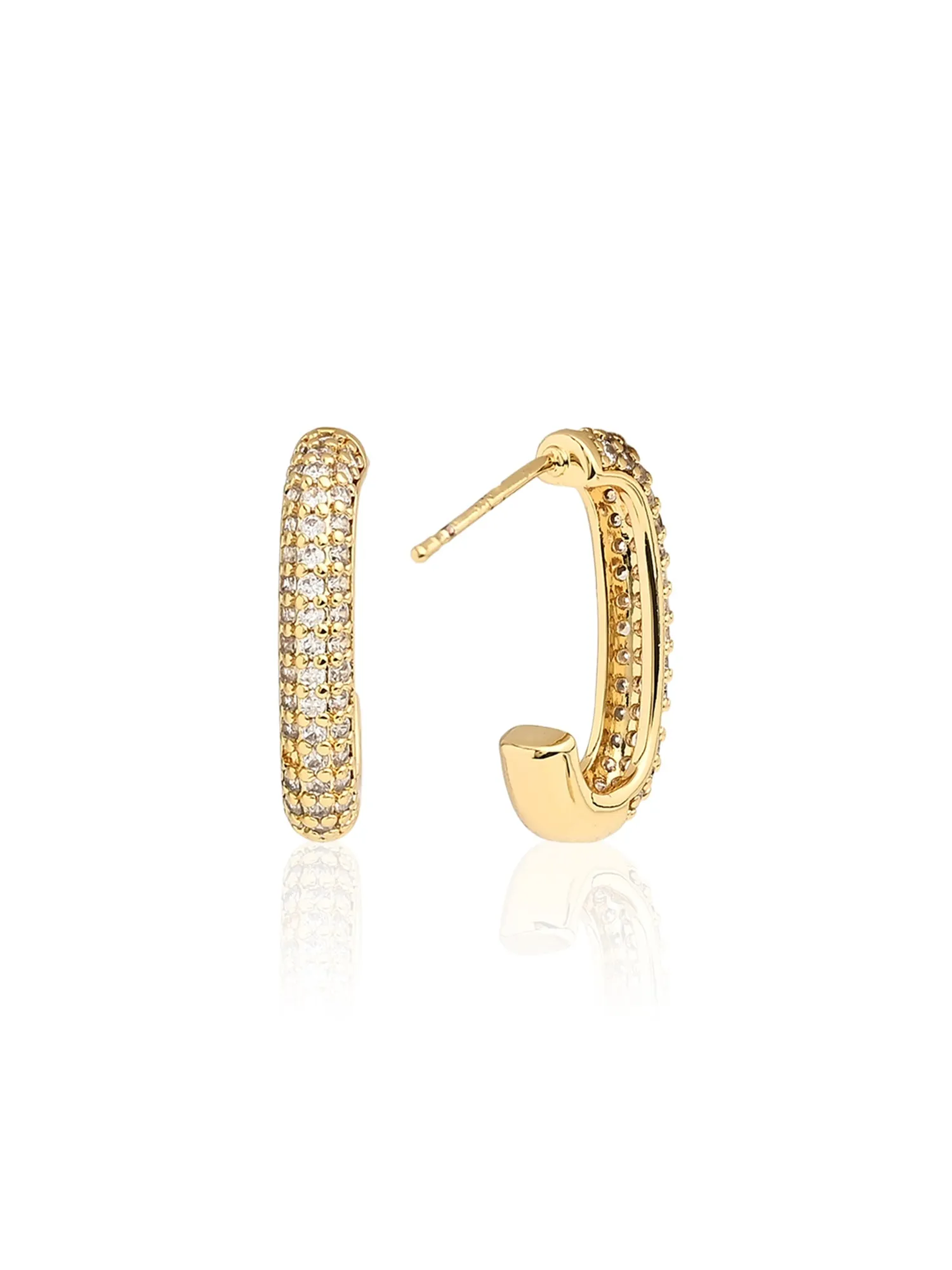 Elegant Oval Huggie Earrings