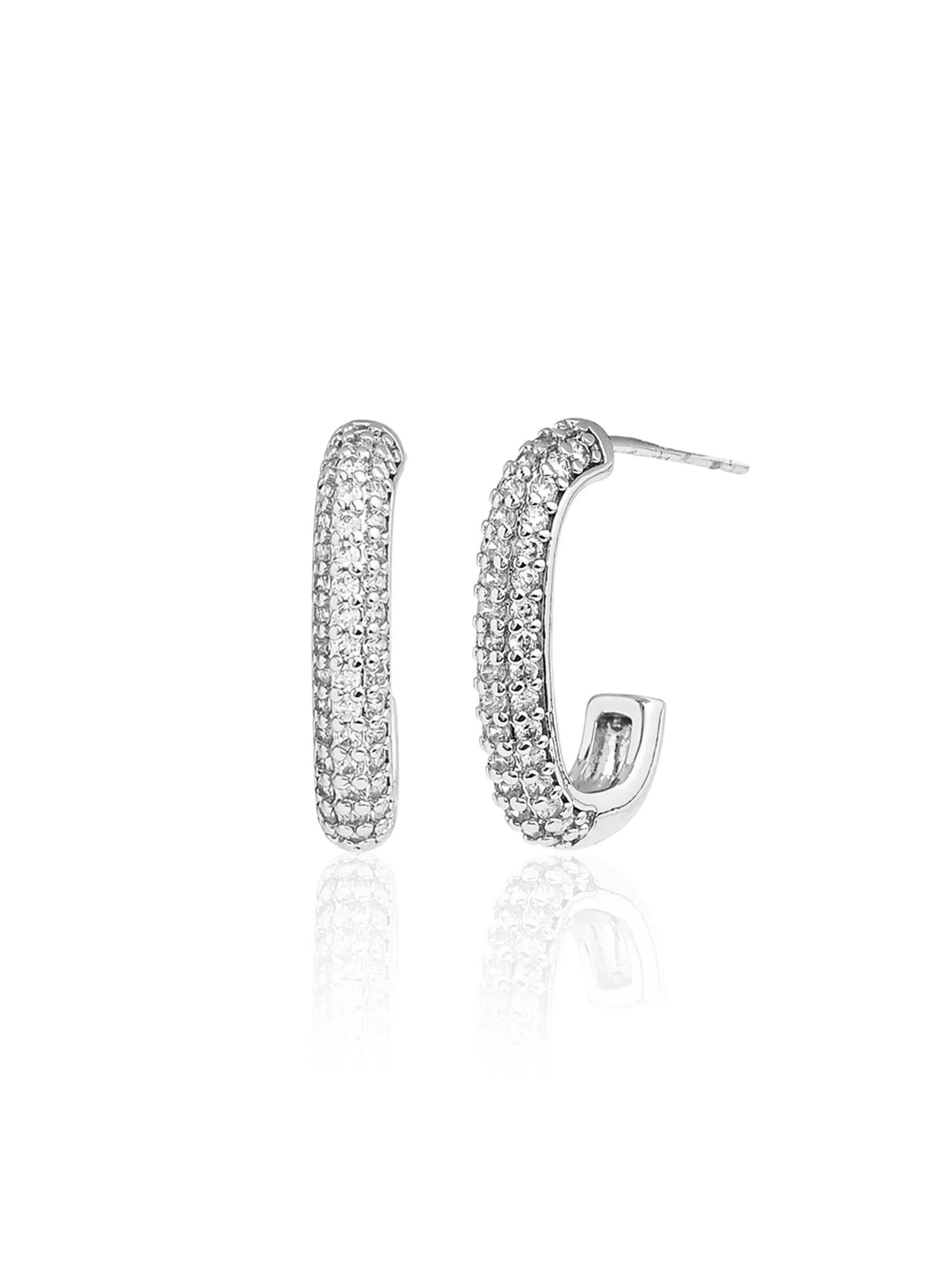 Elegant Oval Huggie Earrings