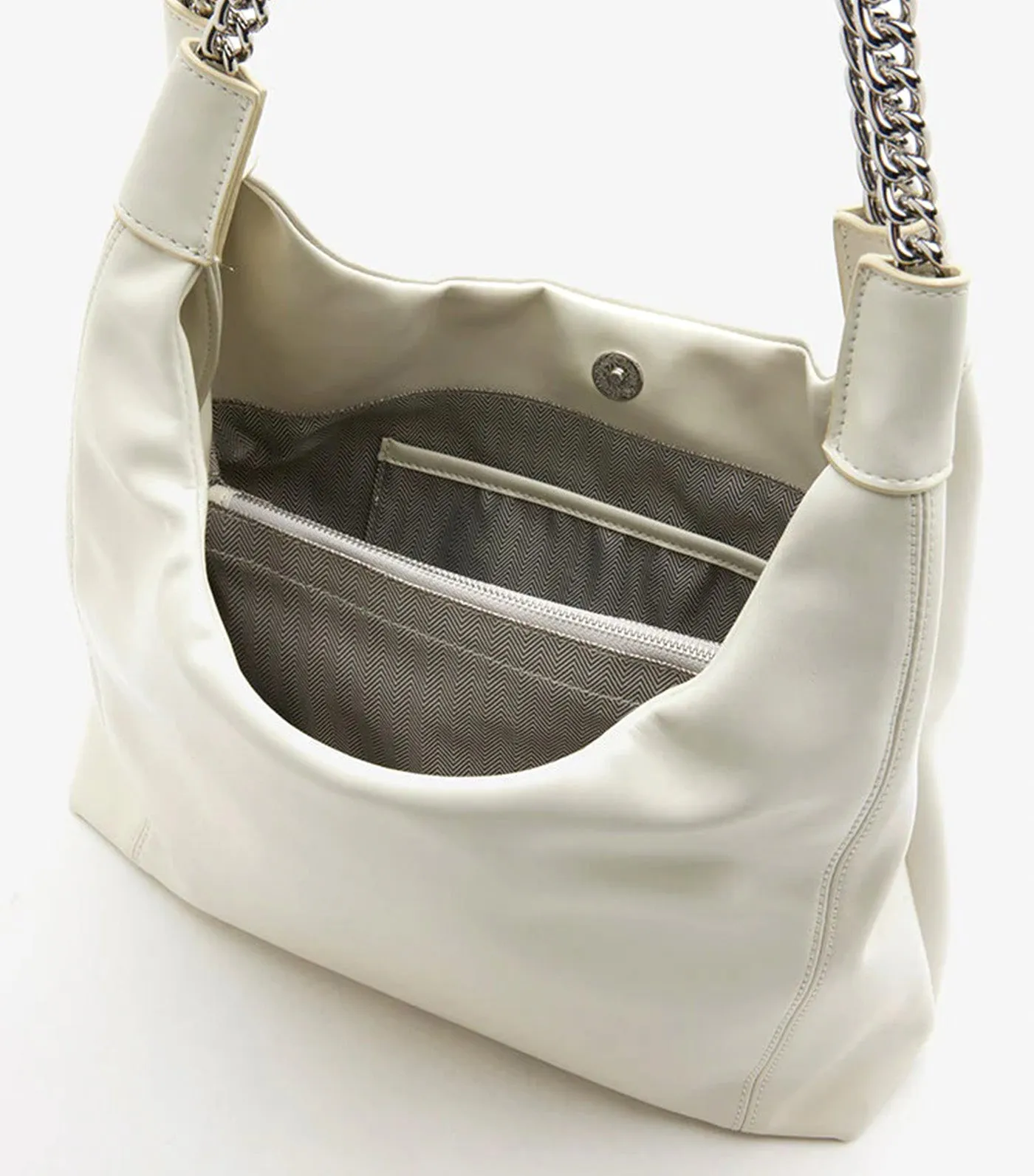 Eudora Chained Shopper Shoulder Bag White