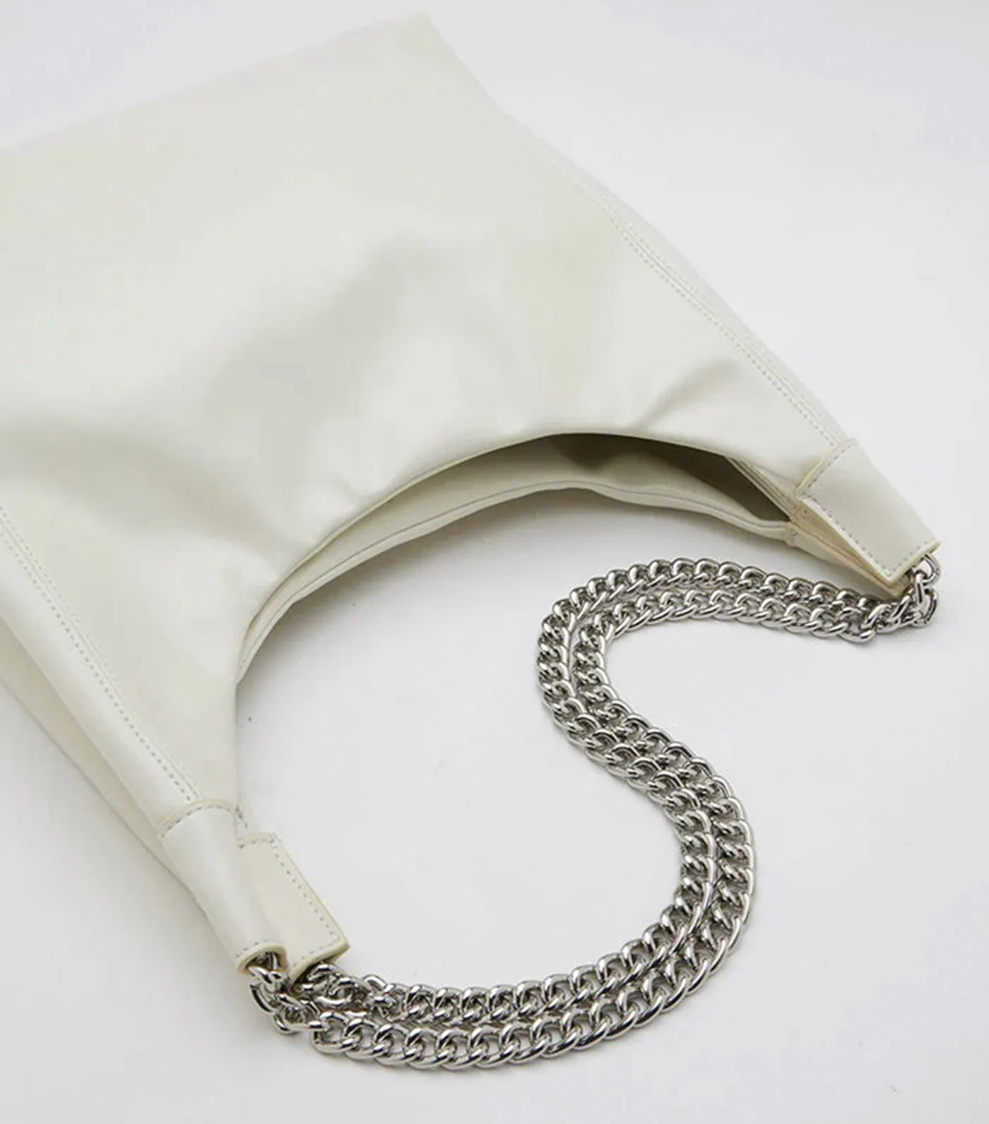 Eudora Chained Shopper Shoulder Bag White