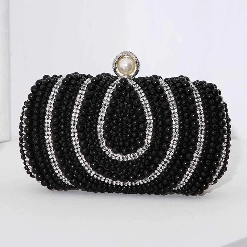 Evening Clutch Bag Pearl Beaded Purses Party Handbag