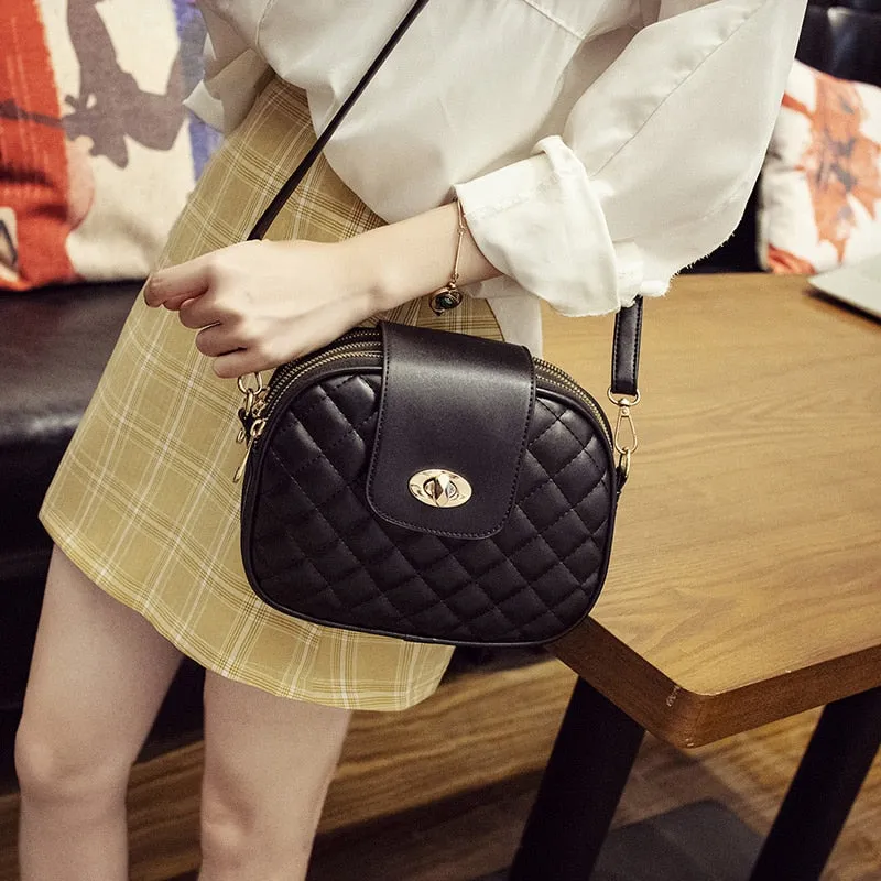 Fashion PU Leather 3 Layer Crossbody Bags