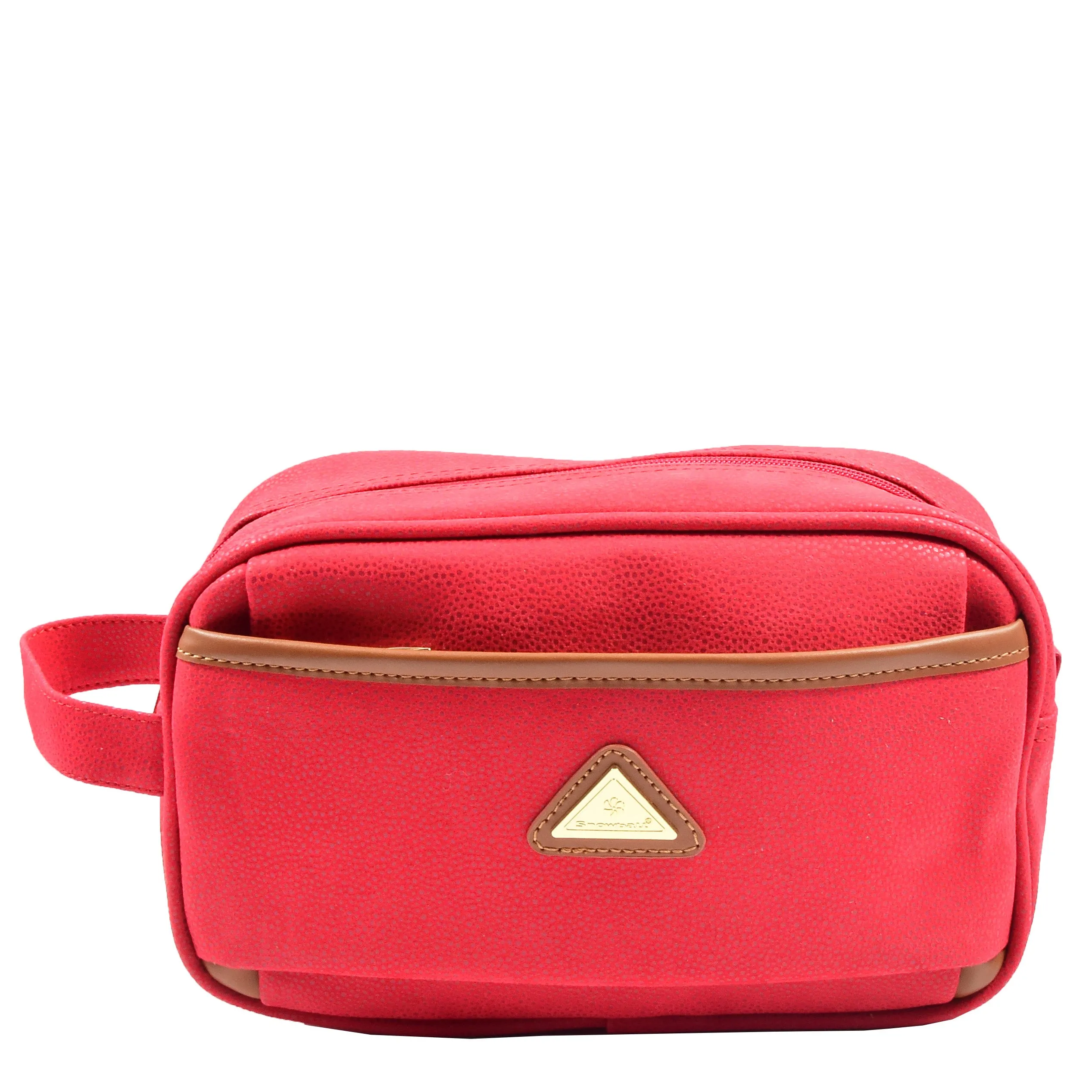 Faux Leather Toiletry Wash Bag Travel HOL8202 Red