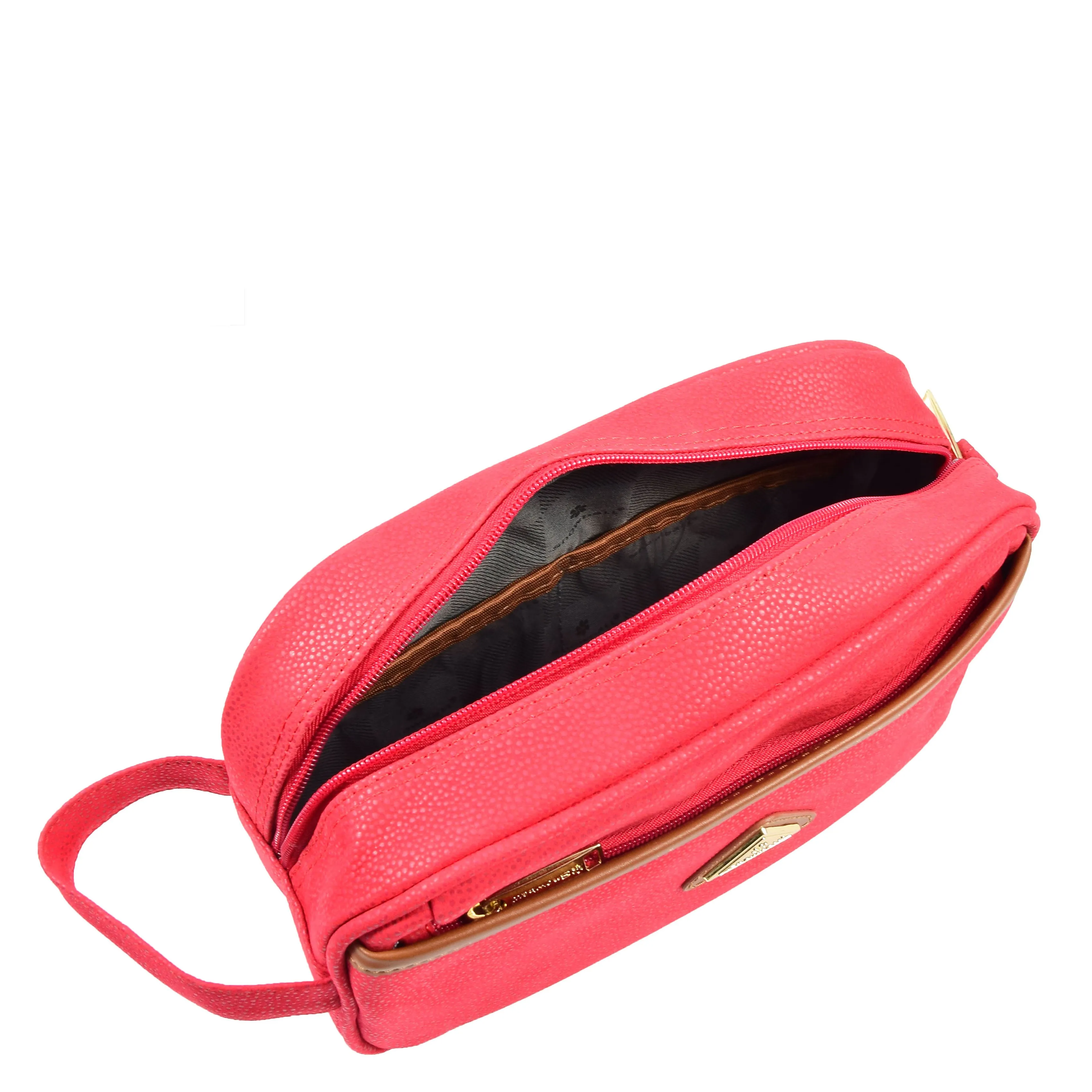 Faux Leather Toiletry Wash Bag Travel HOL8202 Red