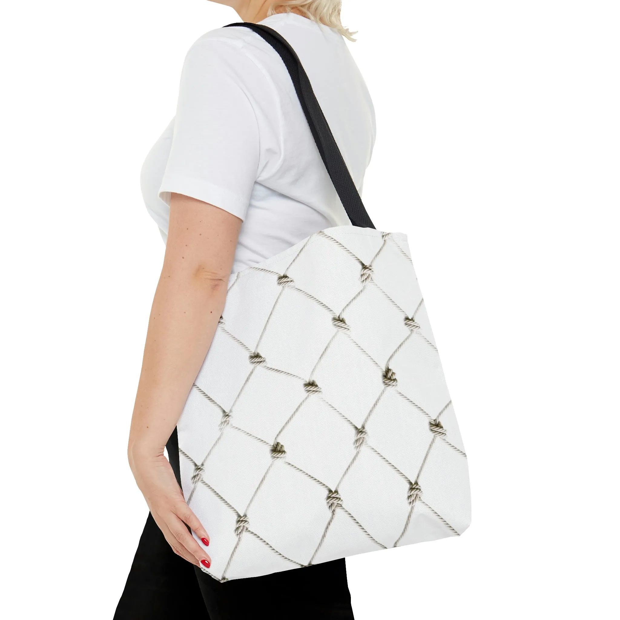 Fishing Theme  Boat / Beach Bag - Net - White AOP Tote Bag