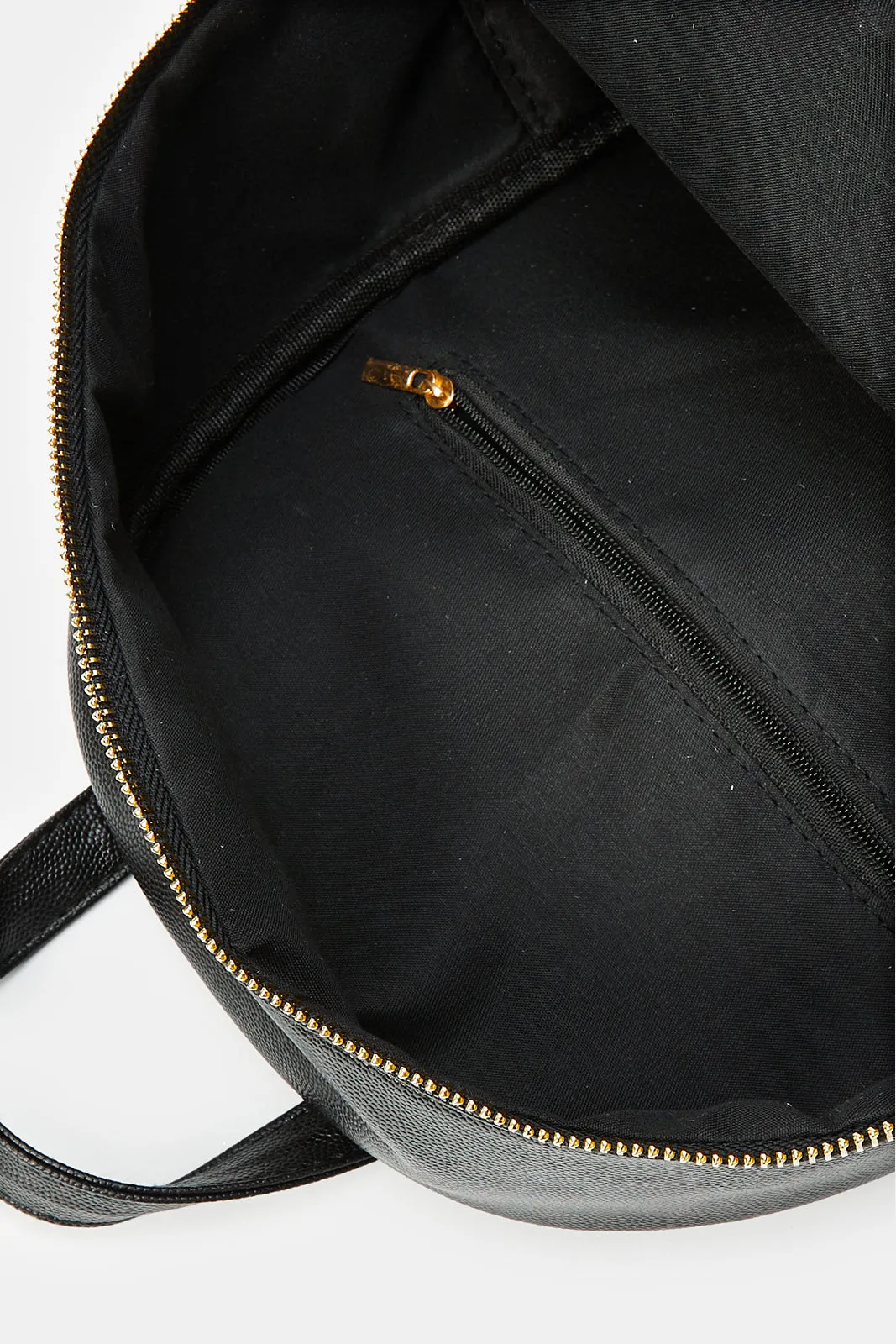 Girls Black Textured Backpack