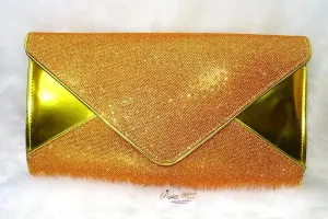 Gold/Yellow Glitter Clutch Evening Bags for Women Formal Bridal Wedding Clutches Purse Prom Cocktail Party Handbags