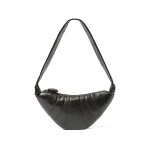 Lambskin Medium Croissant Bag in Dark Chocolate