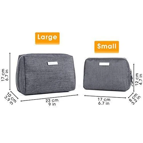 Large Makeup Bag Zipper Pouch Travel Cosmetic Organizer for Women and Girls (Large, Grey)