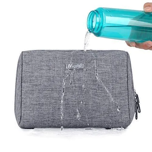 Large Makeup Bag Zipper Pouch Travel Cosmetic Organizer for Women and Girls (Large, Grey)