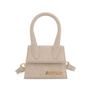 Le Chiquito Mini Leather Bag in Light Grey