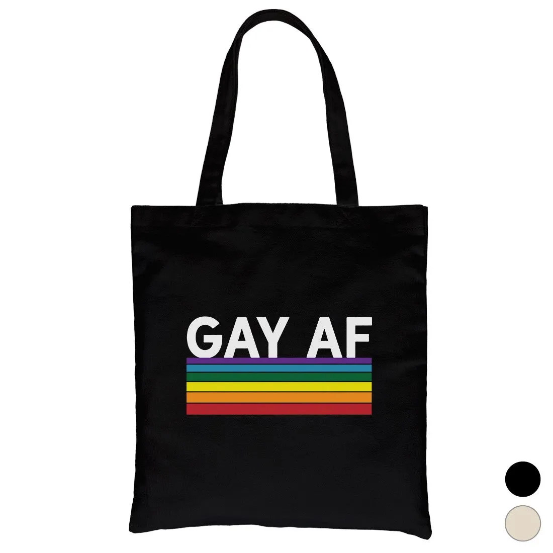 LGBT Gay AF Rainbow Stripes Canvas Bag