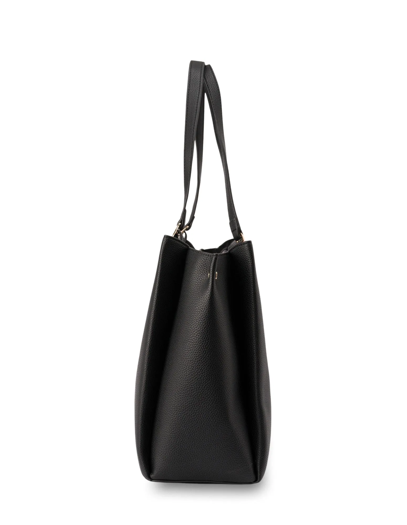 Mocha Sienna Stud Tote Bag - Black