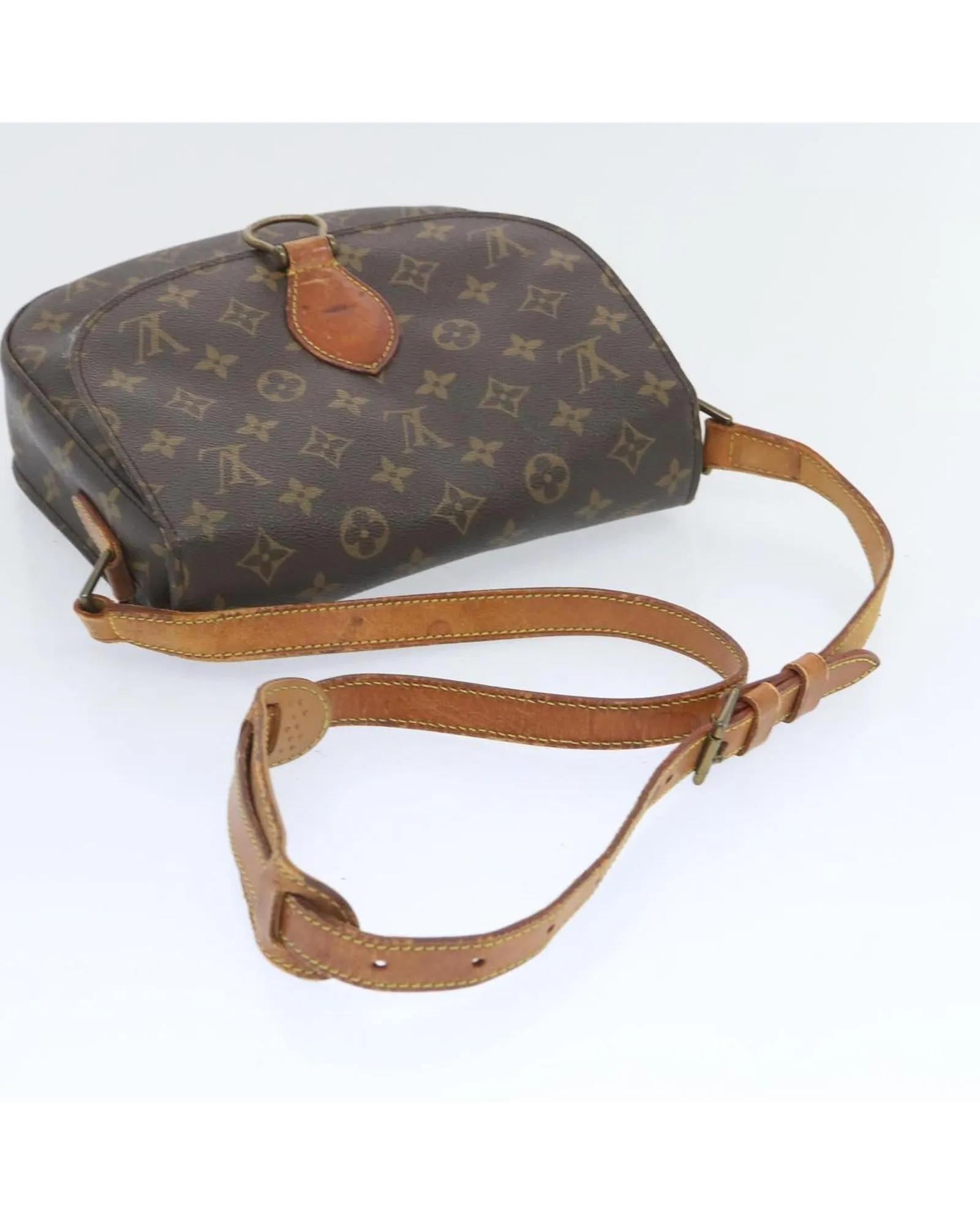 Monogram Shoulder Bag with Flap Closure