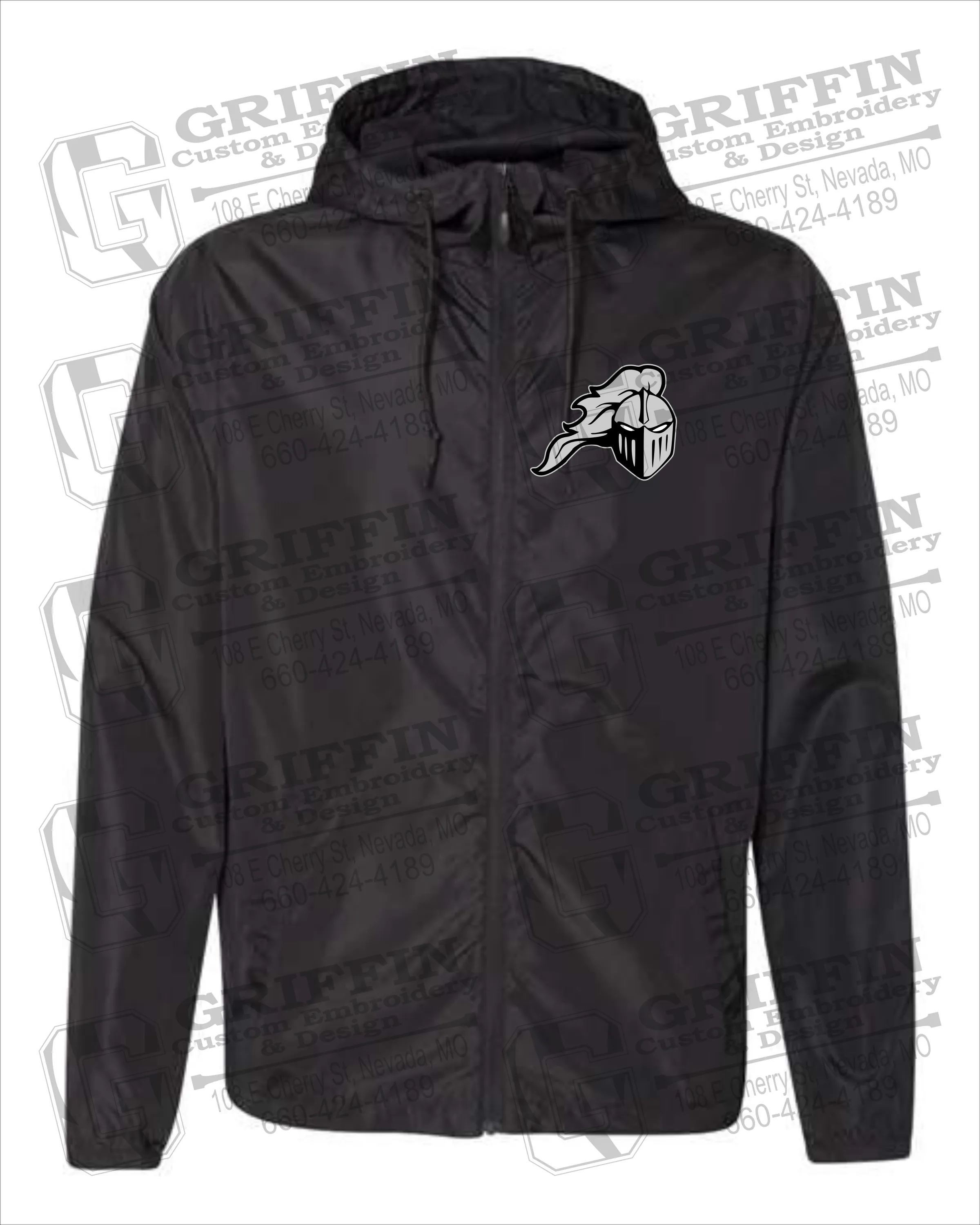 NEVC Knights Youth Lightweight Windbreaker - Knights Helmet Logo