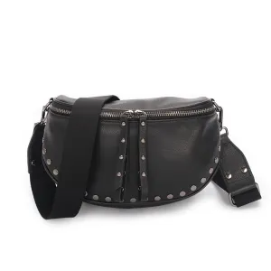 Obsessed Funk Handbag - Black with Gunmetal Studs