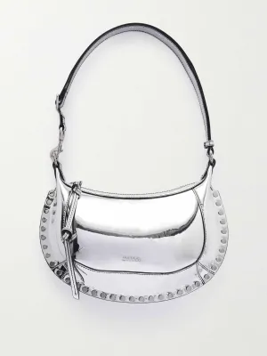 Oskan Moon studded metallic leather shoulder bag