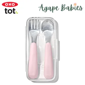 OXO Tot On-The-Go Fork And Spoon Set - Blossom