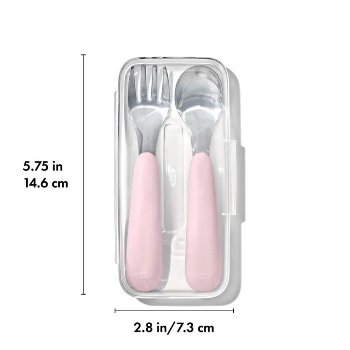 OXO Tot On-The-Go Fork And Spoon Set - Blossom