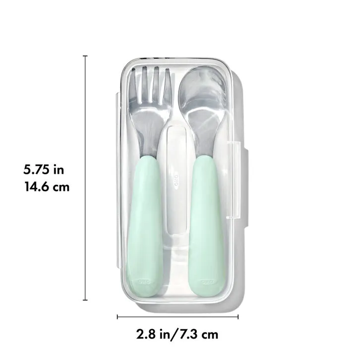 OXO Tot On-The-Go Fork And Spoon Set - Opal