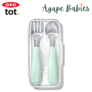 OXO Tot On-The-Go Fork And Spoon Set - Opal