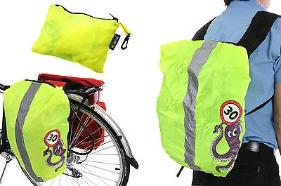 PANNIER BAG,BACKPACK,RUCKSACK HI VIZ REFLECTIVE RAIN COVER YEL FLUORESCENT