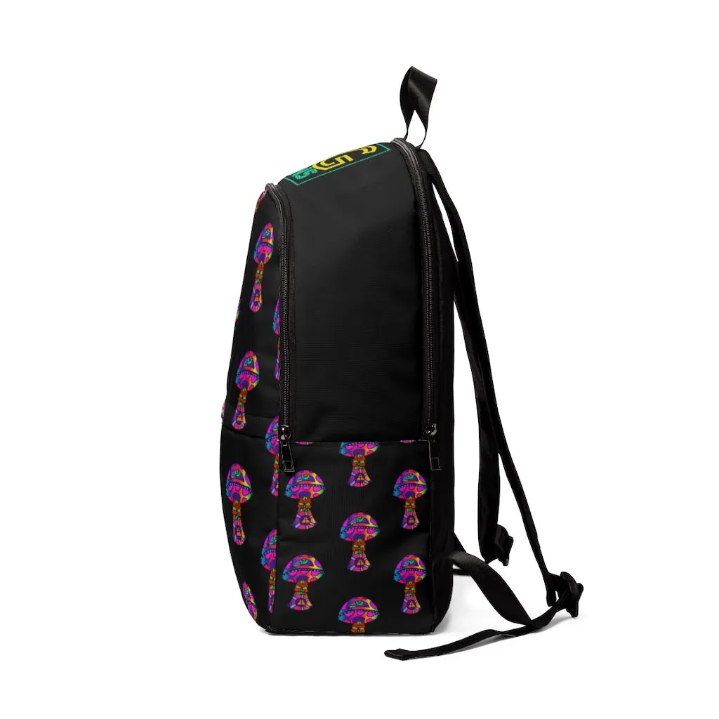 Rainbow Skull Shroom Unisex Fabric Backpack